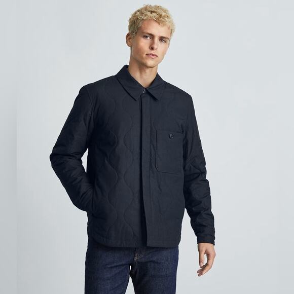 EVERLANE The ReNew Quilted Liner Jacket in Navy Blue Warm Pockets Medium NEW - Picture 9 of 9